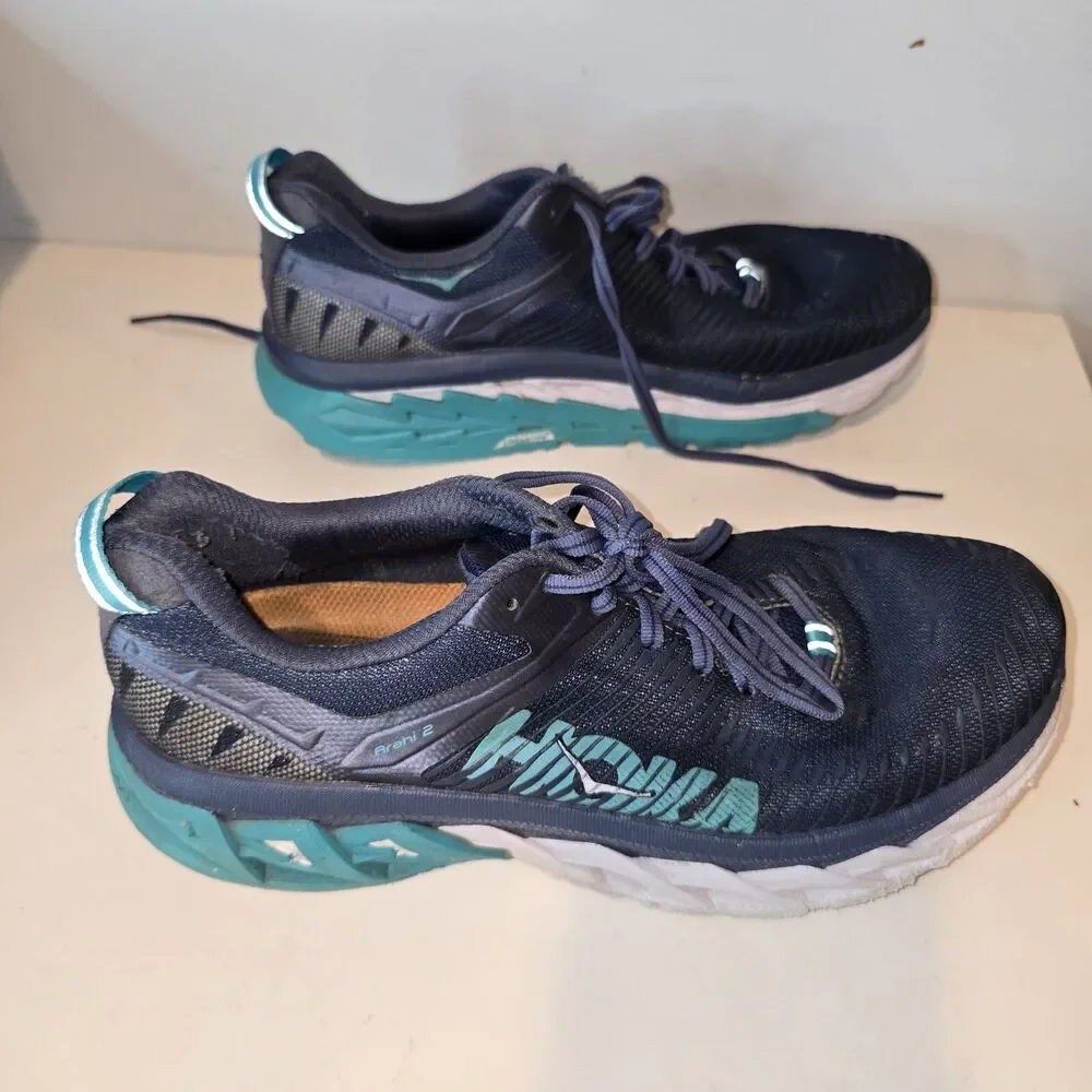 Hoka One One Arahi 2 Athletic Running Shoes Blue Womens Size 8.5